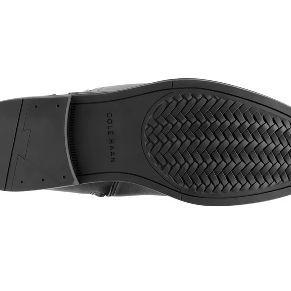 Cole Haan Celestina Tall Leather Boots 9.5M Block Heel Standard Calf Black New - Picture 6 of 8